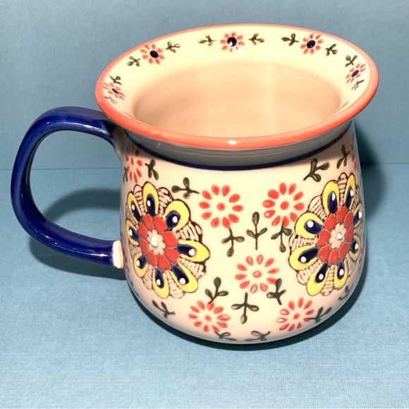 Farmer's Ceramic Mug Yokohama Studio Crafted HandPainted Floral Raised Dot Japan - Picture 2 of 9